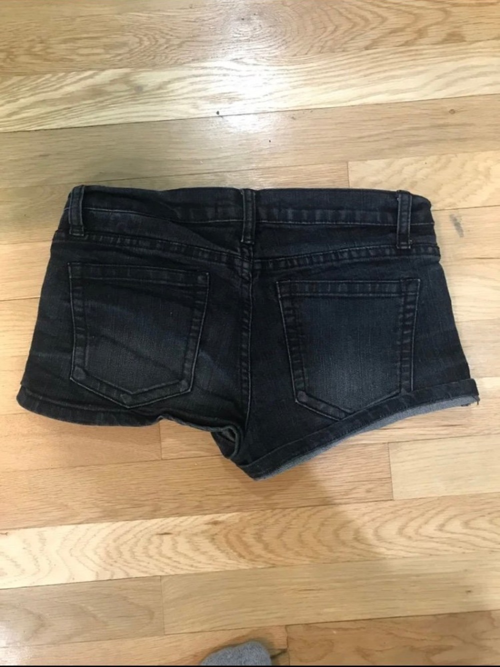 Forever 21 Black High-Rise Denim Short Shorts